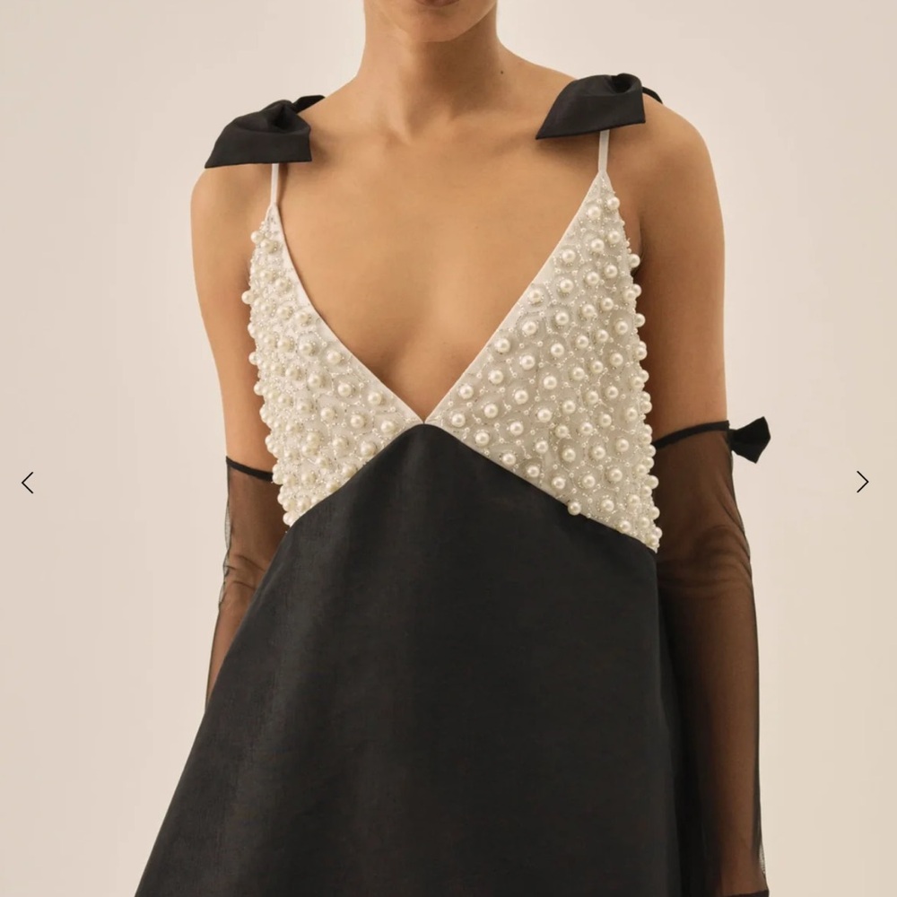 For Love and Lemons Pearly Bow Mini Dress - Picture 2 of 3